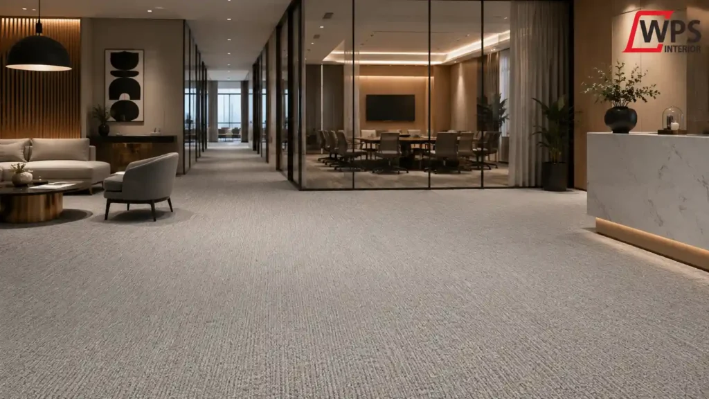 Penggunaan karpet roll pada interior kantor dan area komersial modern